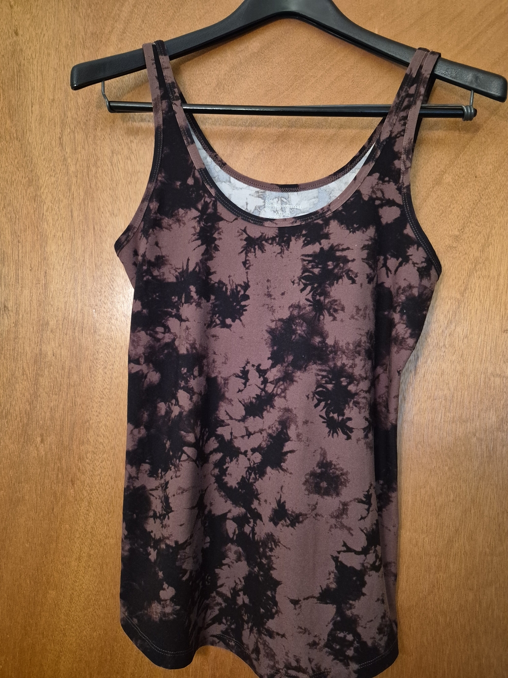 No Boundaries Brown and Black Tie-Dye Scoop Neck Tank